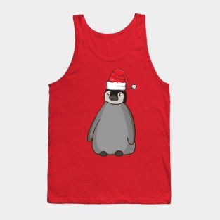 Santa Hat-Wearing Penguin Funny Christmas Holiday Tank Top